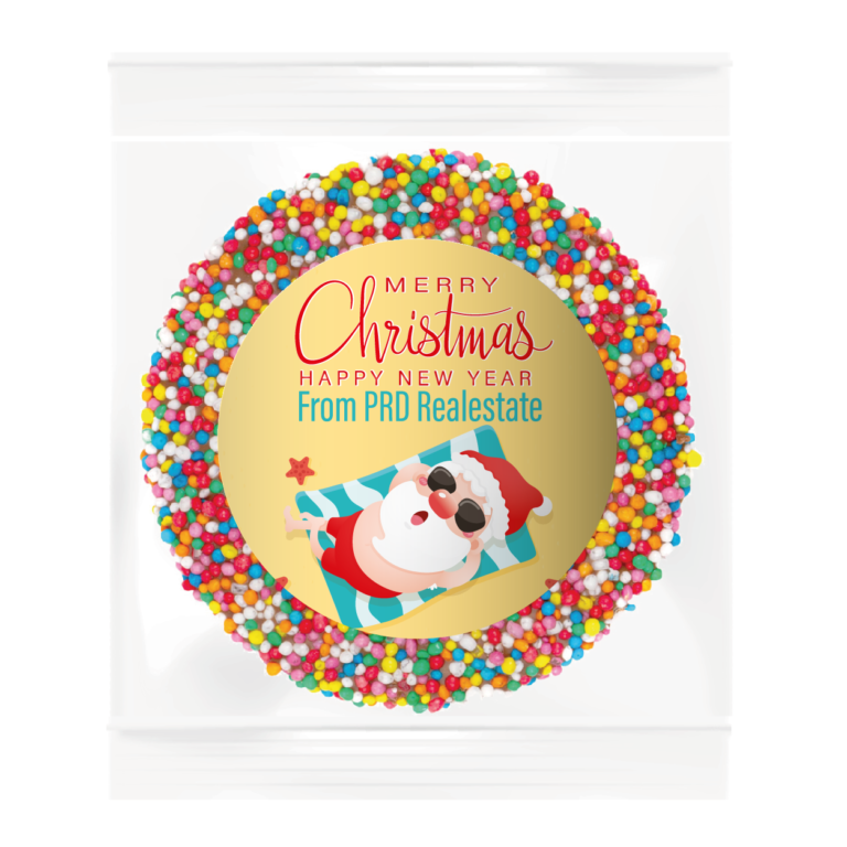 Sunbaking Santa Personalised Giant Chocolate Freckle