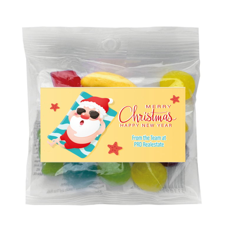 Sunbaking Santa Personalised Lolly Bags