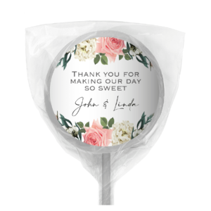 florals on white lollipops