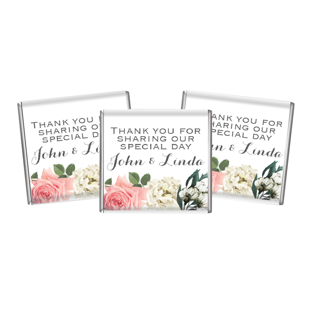 florals on white chocolate bars