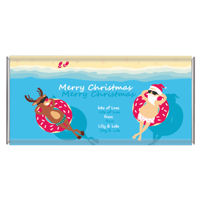 Summer Santa Personalised Chocolate Bars