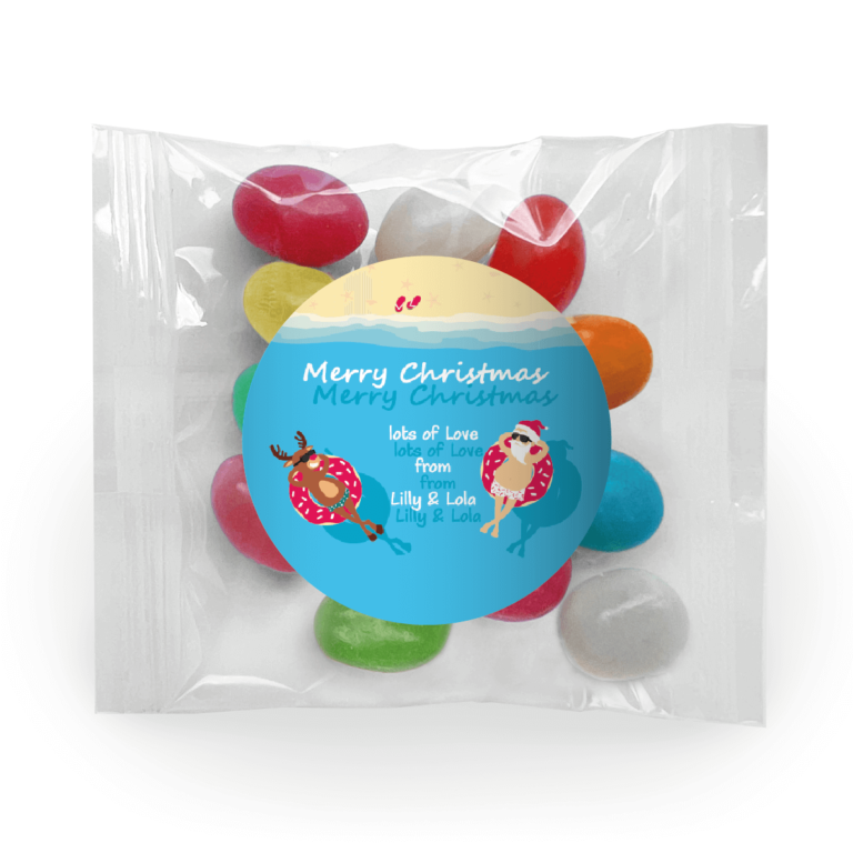 Summer Santa Personalised Jelly Bean Bags