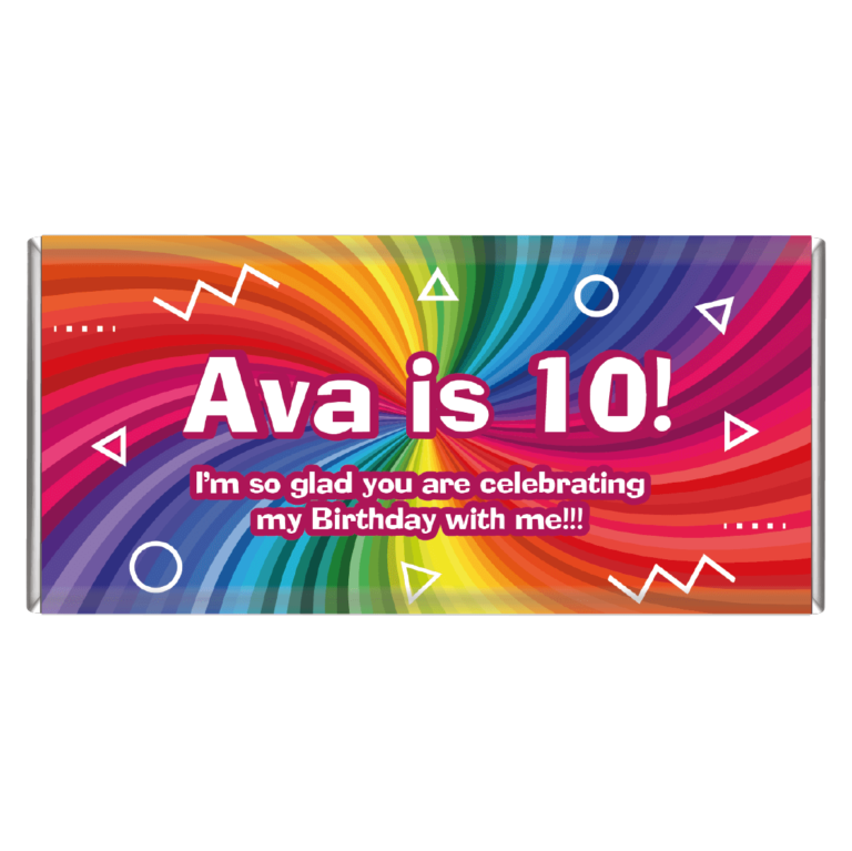 Rainbow Rays Personalised Chocolate Bars