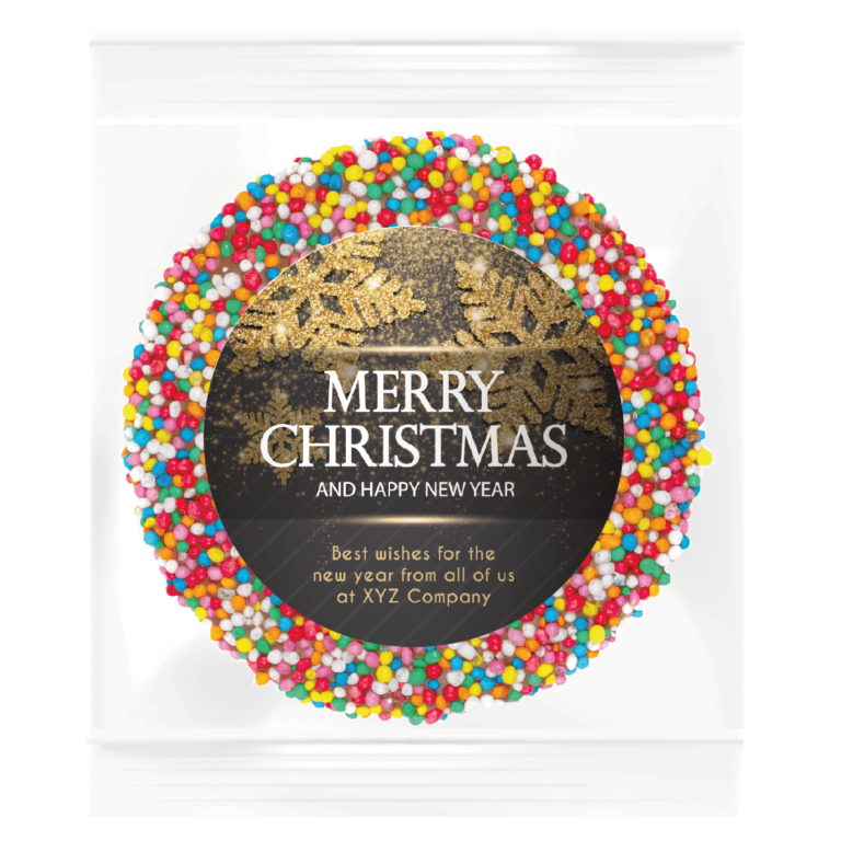 Black & Gold Christmas Snowflakes Personalised Giant Freckle