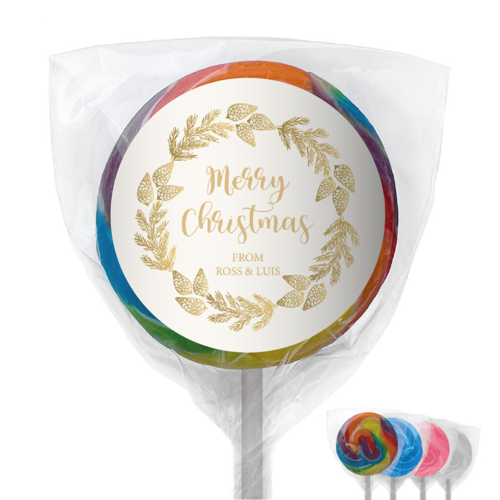 favour perfect favor xmas gold pine lollipops