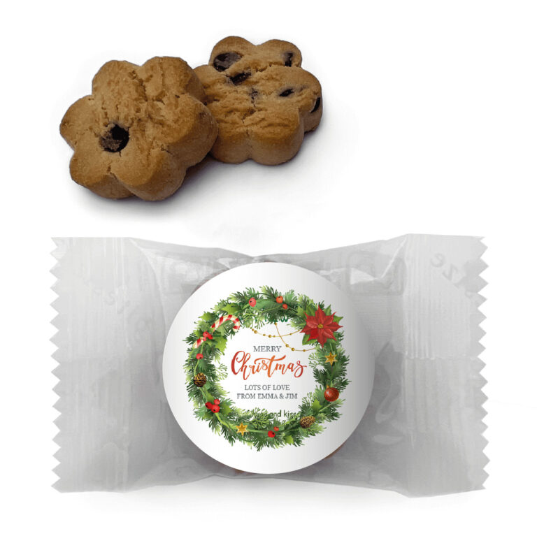 Christmas Wreath Personalised Mini Cookies
