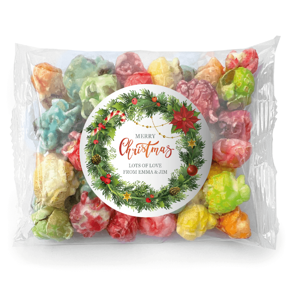 favour perfect favor xmas greenery popcorn rainbow