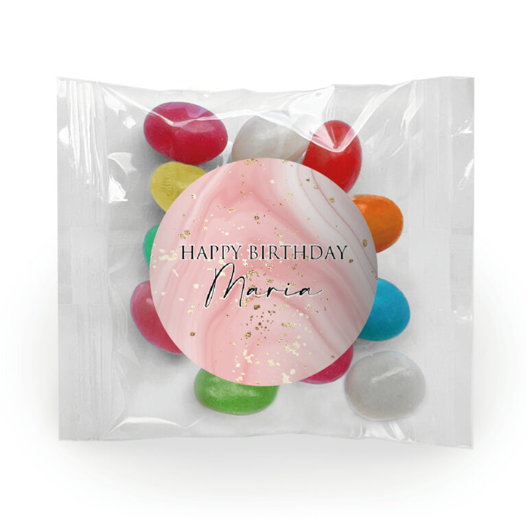 Pink & Gold Glitter Marble Jelly Bean Bags