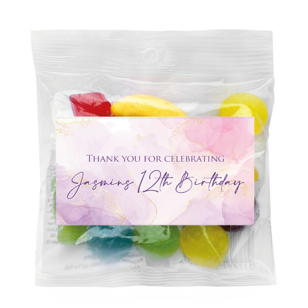 favour perfect favor marble purple lolly bags