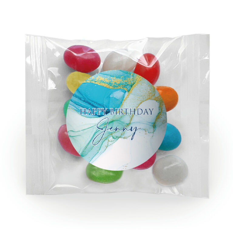 Turquoise Blue & Gold Jelly Bean Bags