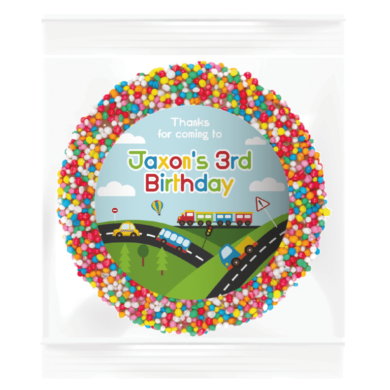 Cars, Trucks & Trains Personalised Giant Chocolate Freckle