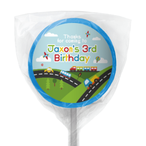 favour perfect favor cars trucks planes lollipop blue