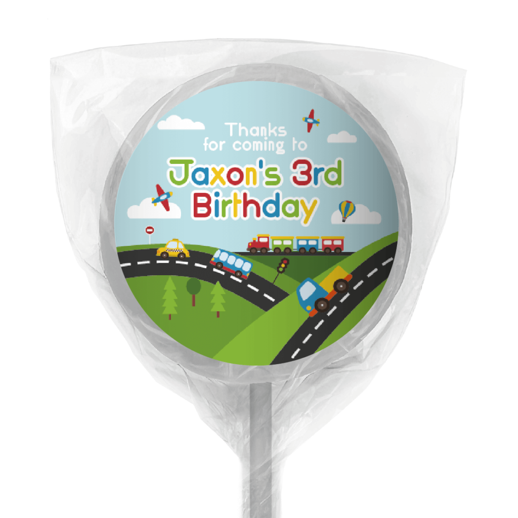 favour perfect favor cars trucks planes lollipop white