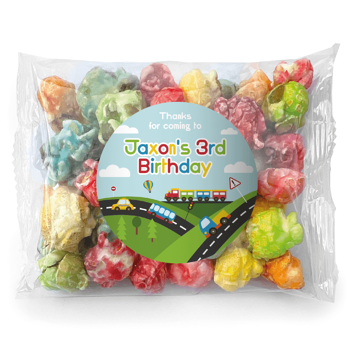 favour perfect favor cars trucks planes popcorn rainbow
