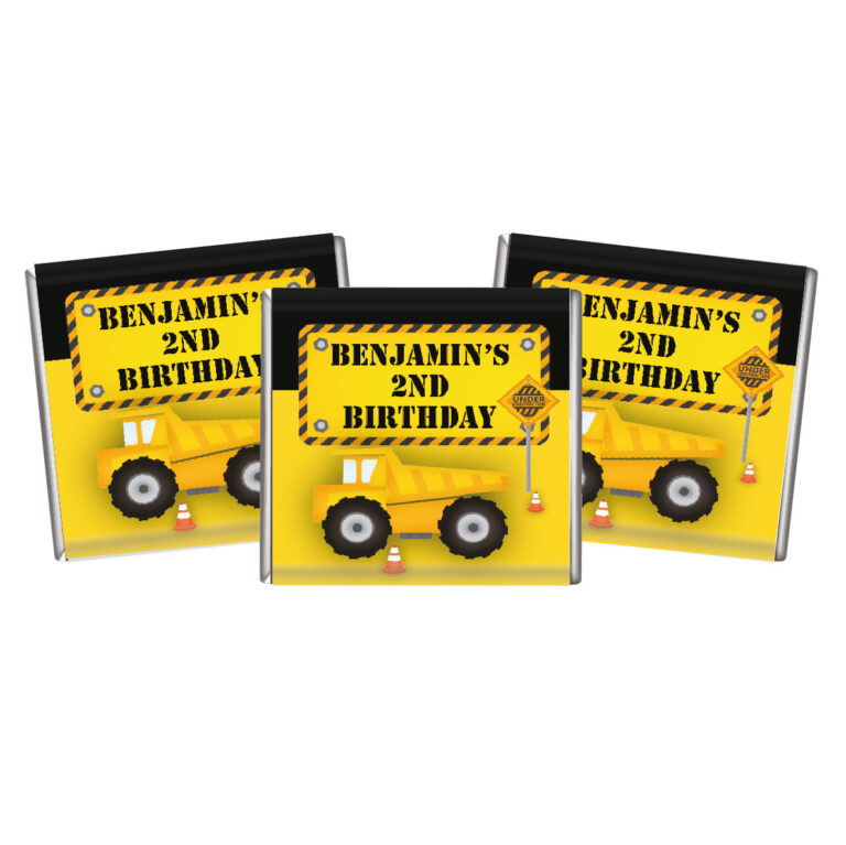Construction Party Personalised Petite Chocolates