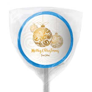favour perfect favor xmas gold balls lollipop blue