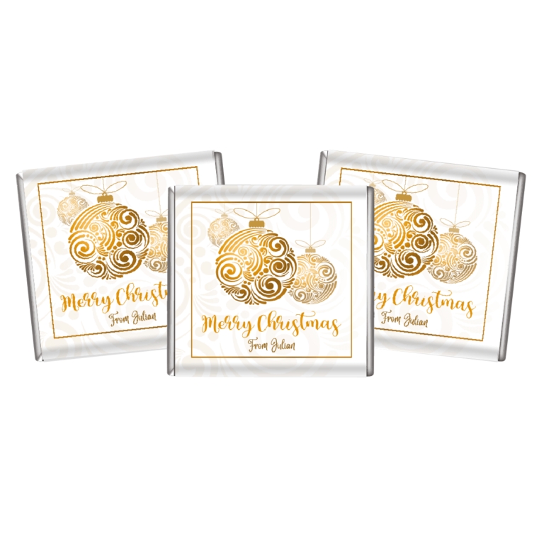White & Gold Christmas Baubles Petite Chocolates