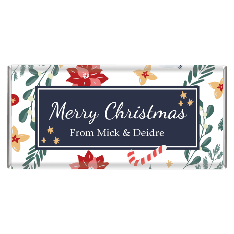 Chocolate Bar Favours - Christmas Florals