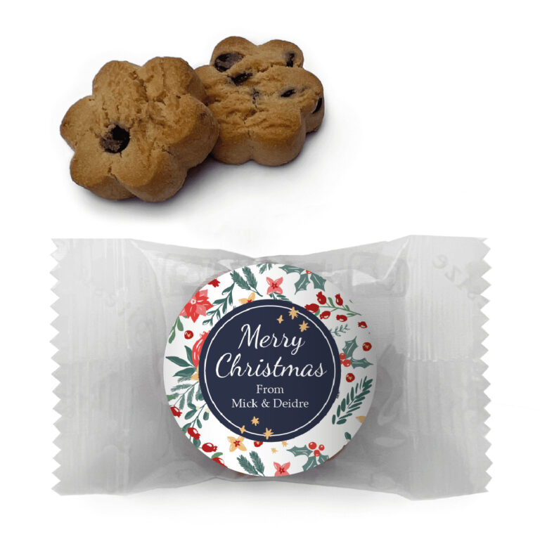 Christmas Florals Personalised Mini Cookies