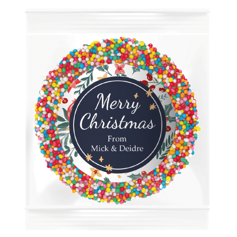 Christmas Florals Personalised Giant Chocolate Freckle