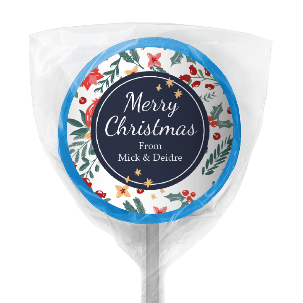 favour perfect favor xmas florals lollipop blue