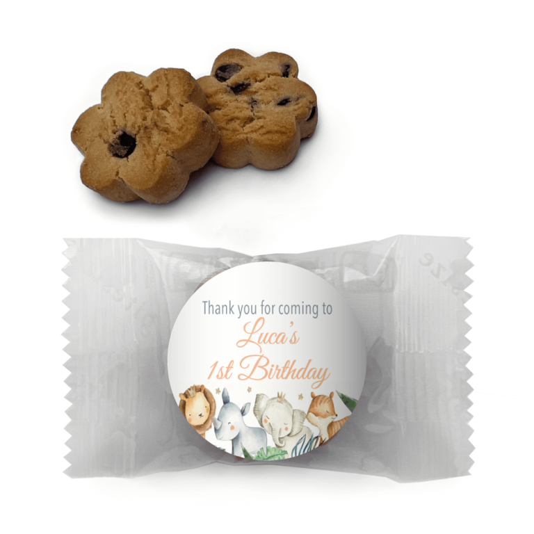 Watercolour Baby Animals Personalised Mini Cookies