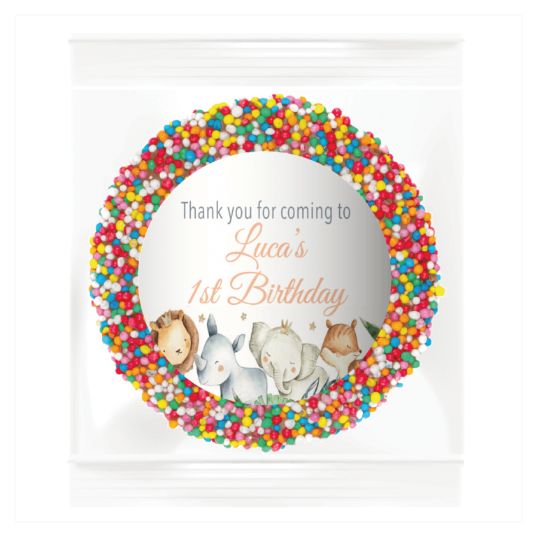 Watercolour Baby Animals Personalised Giant Chocolate Freckle