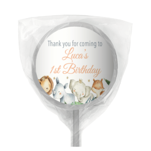 watercolour baby safari animals lollipops