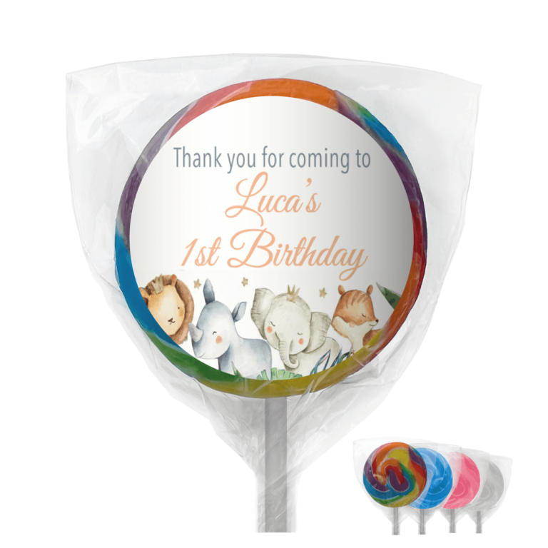Watercolour Baby Animals Personalised Lollipops