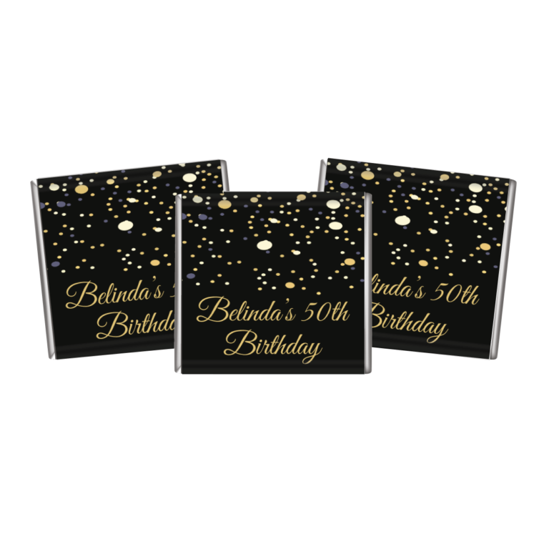 Black & Gold Confetti Petite Chocolates