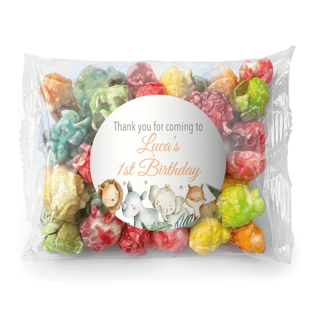 watercolour baby safari animals popcorn rainbow