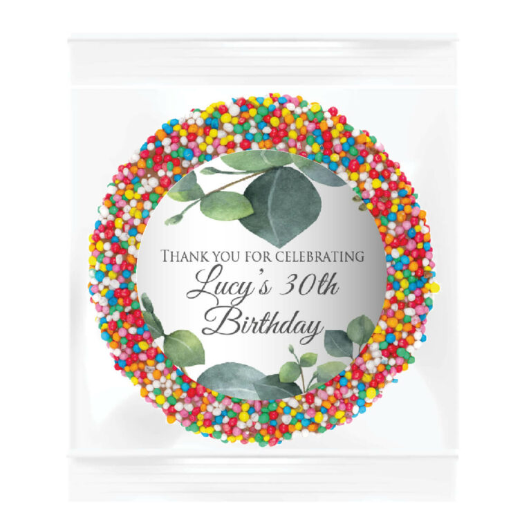 Eucalyptus Watercolour Personalised Giant Chocolate Freckle