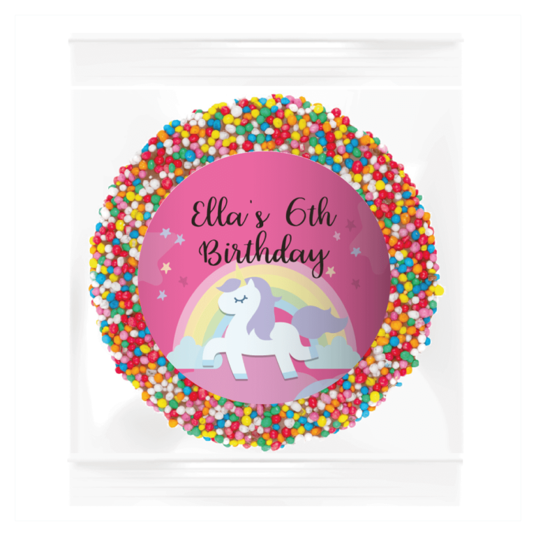 Rainbow Unicorn Personalised Giant Chocolate Freckle