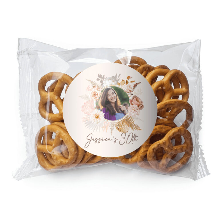 Boho Florals & Photo Personalised Pretzel Bags
