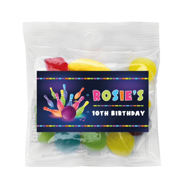 Ten Pin Bowling Party Custom Lolly Bags