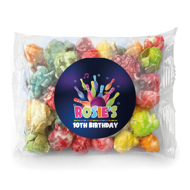 Ten Pin Bowling Party Custom Popcorn Bags