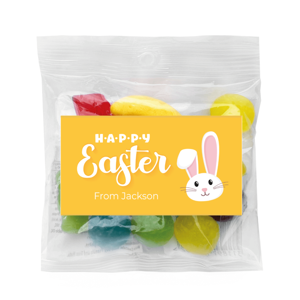 yellow easter bunny custom lolly bags