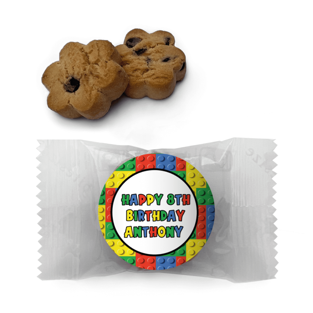 lego bricks personalised mini cookies