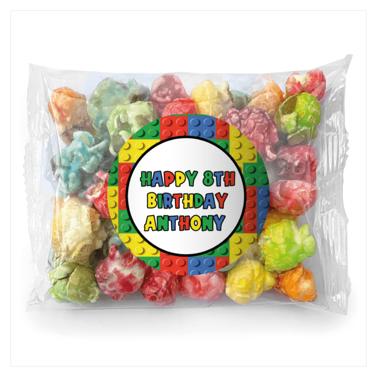 Lego Bricks Theme Personalised Popcorn Bags