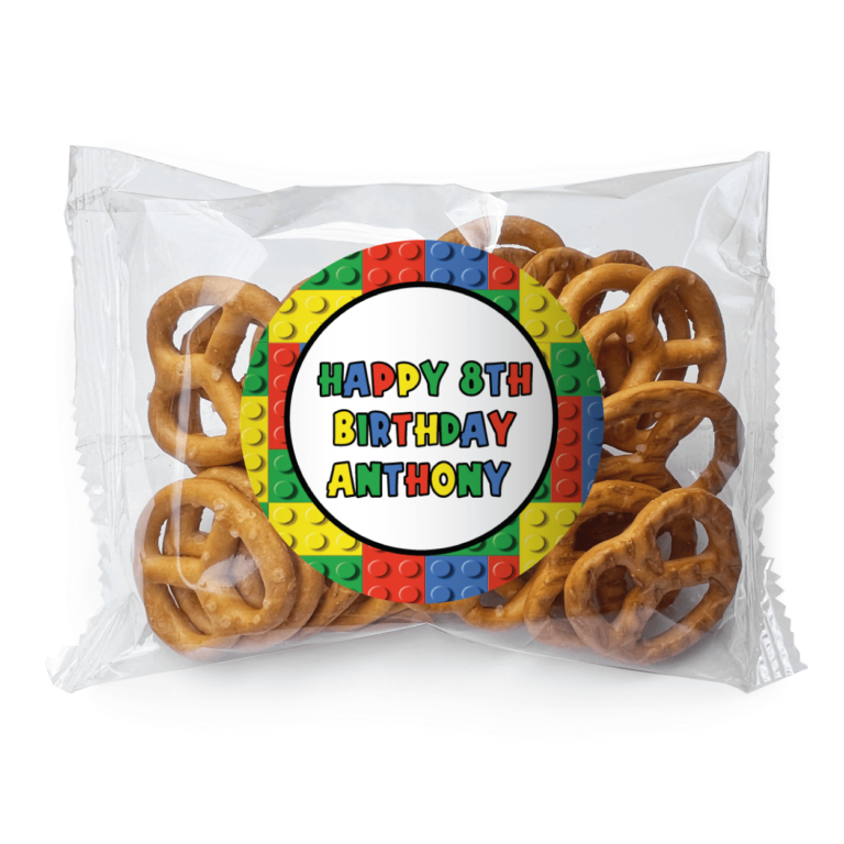 Lego Bricks Theme Personalised Pretzel Bags