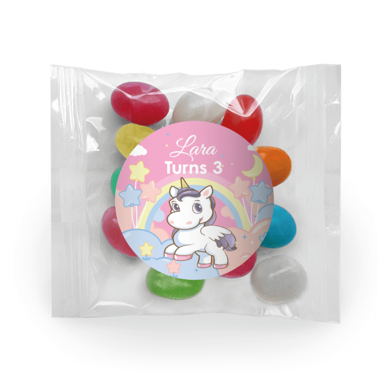 Unicorn Party Personalised Jelly Bean Bags