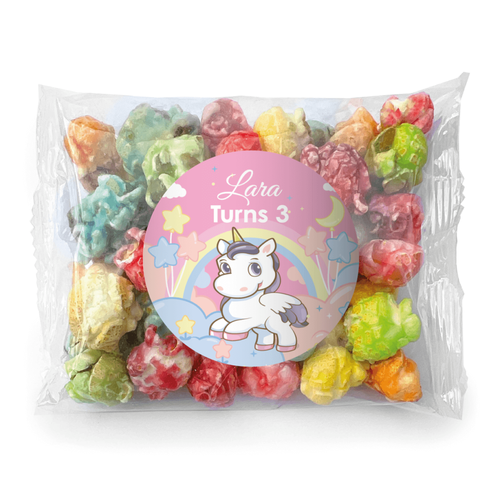unicorn party personalised mini jelly bean bags