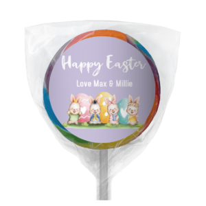 watercolour easter bunnies lollipop rainbow custom