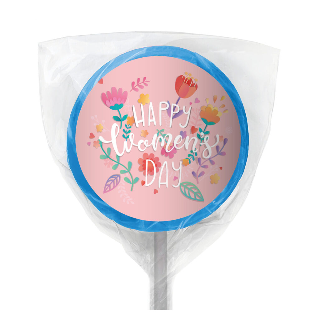 pastel florals favors lollipop blue