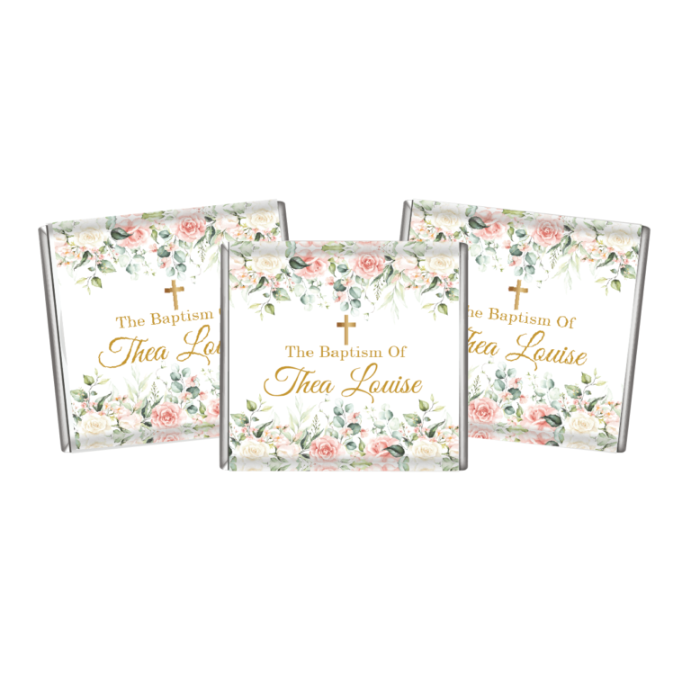 Pink & Cream Roses & Cross Petite Chocolates