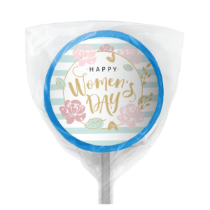 pretty pastel florals favors lollipop blue