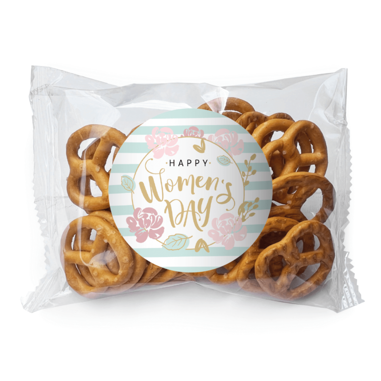 Pretty Pastel Posy Womens Day Custom Pretzel Bags
