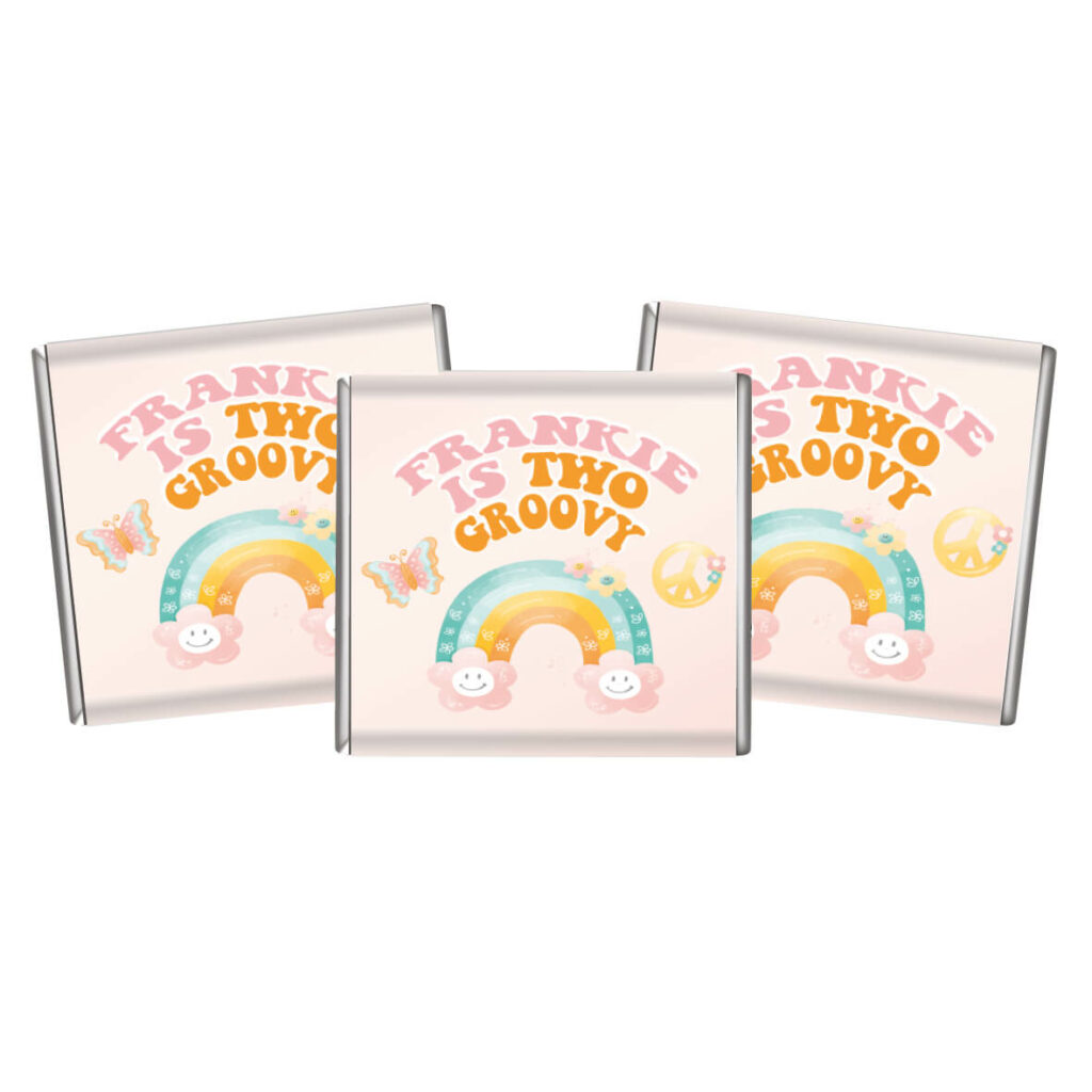 groovy retro theme mini chocolates
