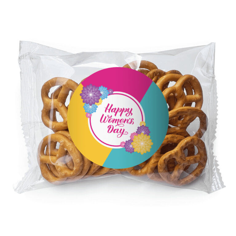 Bright Blossoms Womens Day Custom Pretzel Bags