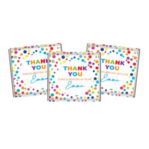 rainbow polka dots personalised chocolate mini